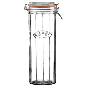 KILNER FACETTED CLIP TOP JAR 2.2 LITRE - burkes_Hardware