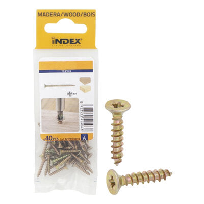 Index Prepack Yellow Pozi Screws 40 Pack