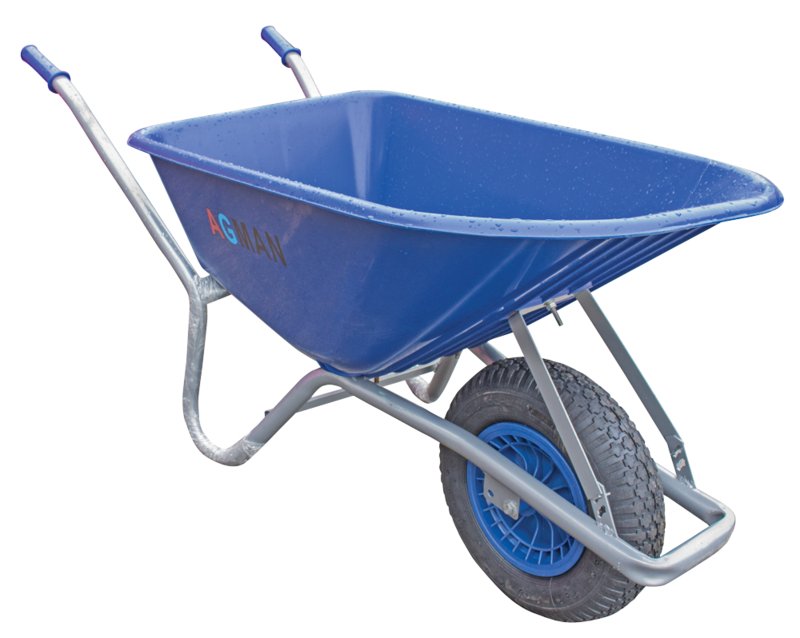 100ltr Blue PVC Garden Wheelbarrow Assembled - Burkes of Rathnew