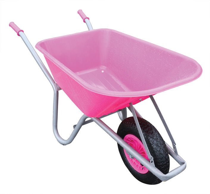 100ltr. Pink PVC Garden Wheelbarrow Assembled - Burkes of Rathnew