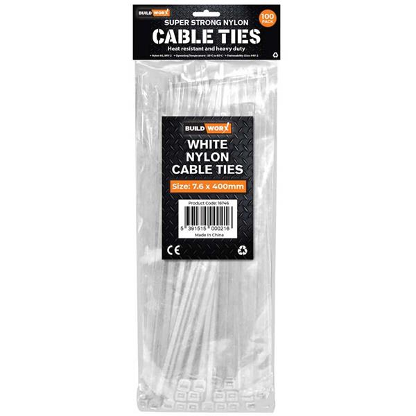 White Nylon Cable Ties 7.6 x 400mm