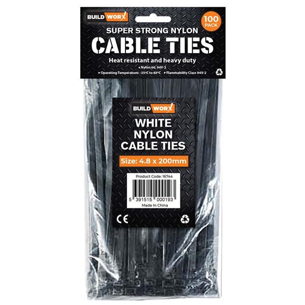 Black Nylon Cable Ties 4.8 x 200mm