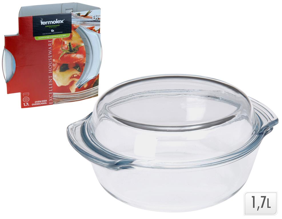 1.7LT OVEN PROOF GLASS DISH & LID - Burkes of Rathnew