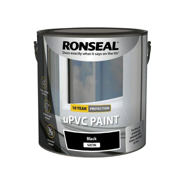 RONSEAL UPVC PAINT BLACK SATIN 2.5L