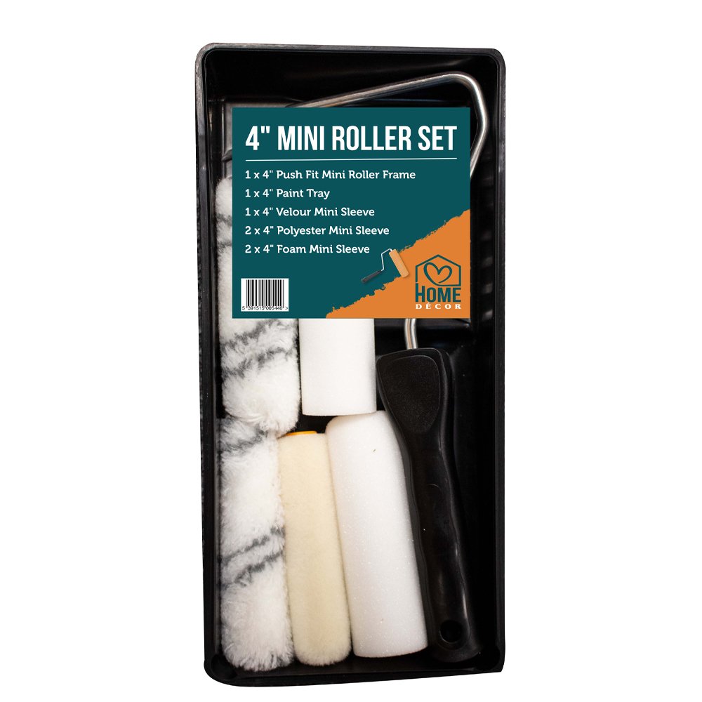 Home Decor 4 " Roller Set & 5 Sleeves