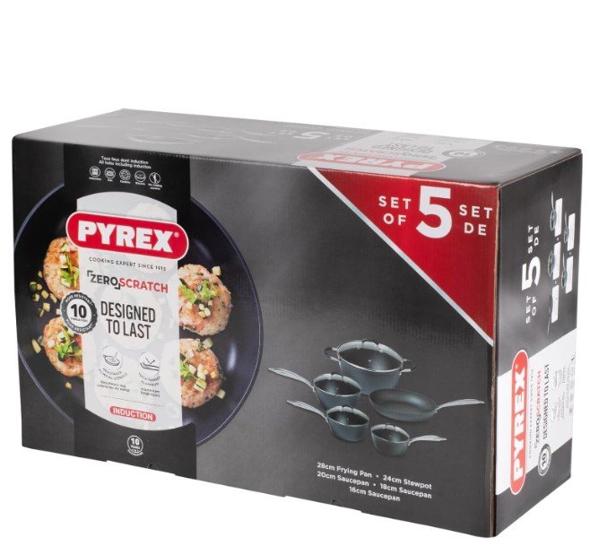 Pyrex Cookware Zero Scratch Set of 5