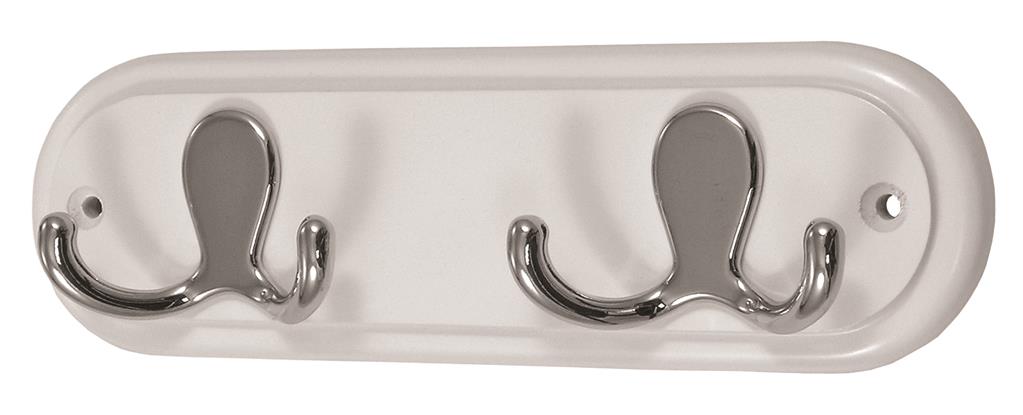 2 HOOK WHITE CHROME RACK - Burkes of Rathnew