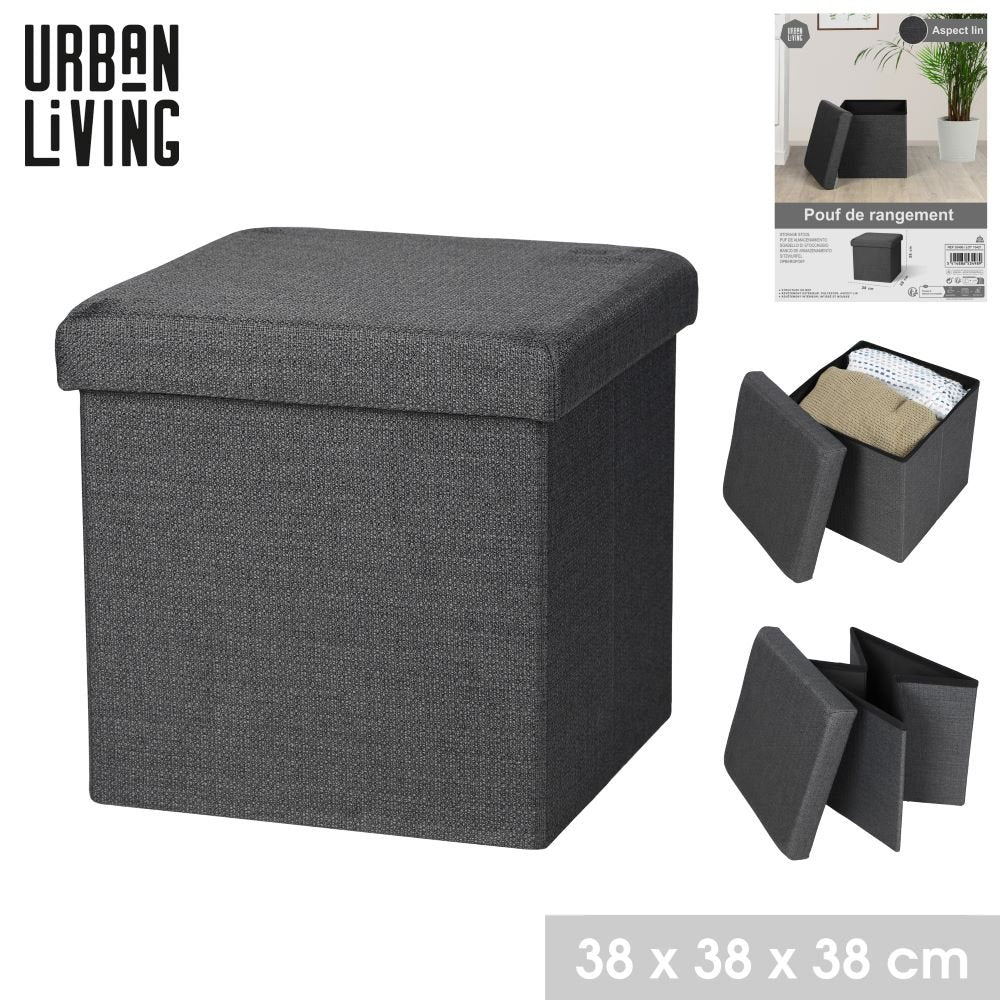 Foldable Storage Ottoman - Antracite 38cmx38cm