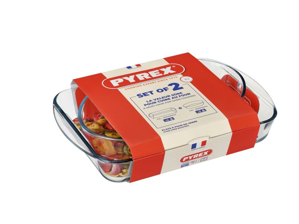 Pyrex 2pce Roaster Set (30x21/35x23)