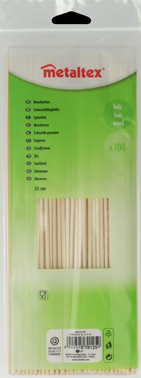 25CM WOODEN SKEWERS - Burkes of Rathnew