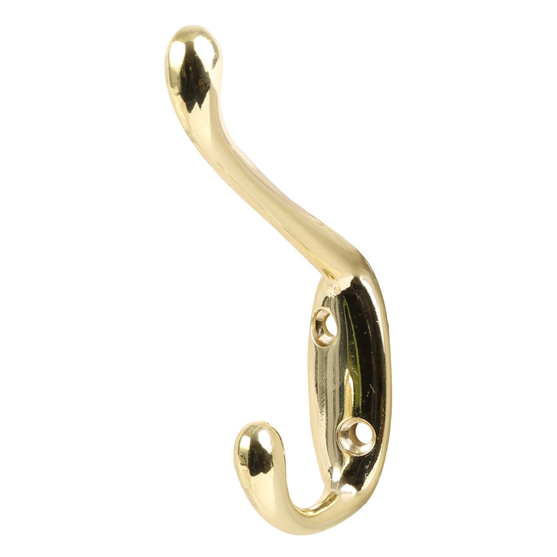 Hat & Coat Hook Brassed - burkes_Hardware