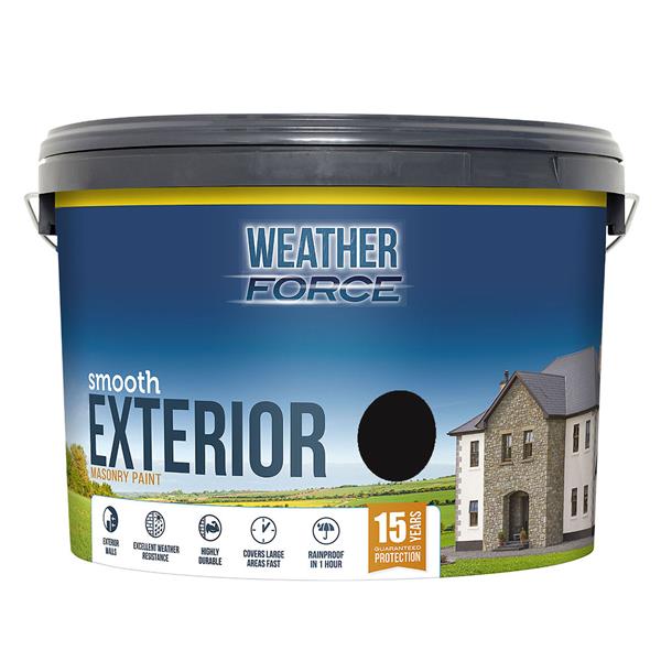 Weather Force Smooth Masonry Black Paint 10L - burkes_Hardware