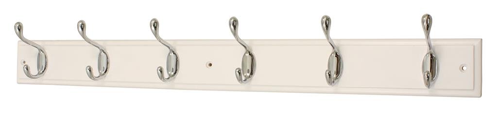 6 Hook Coat Rack | White - Burkes of Rathnew