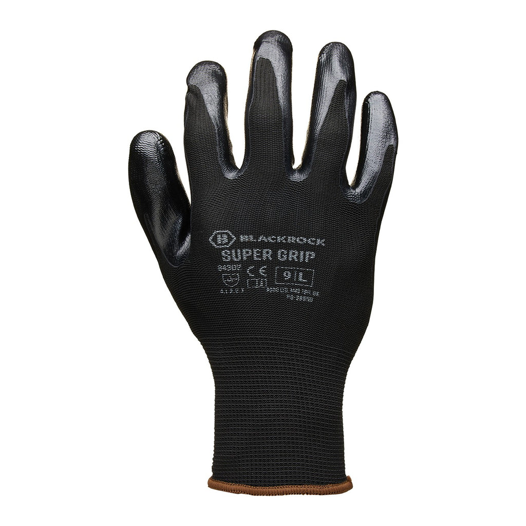 Black Super Grip Gloves