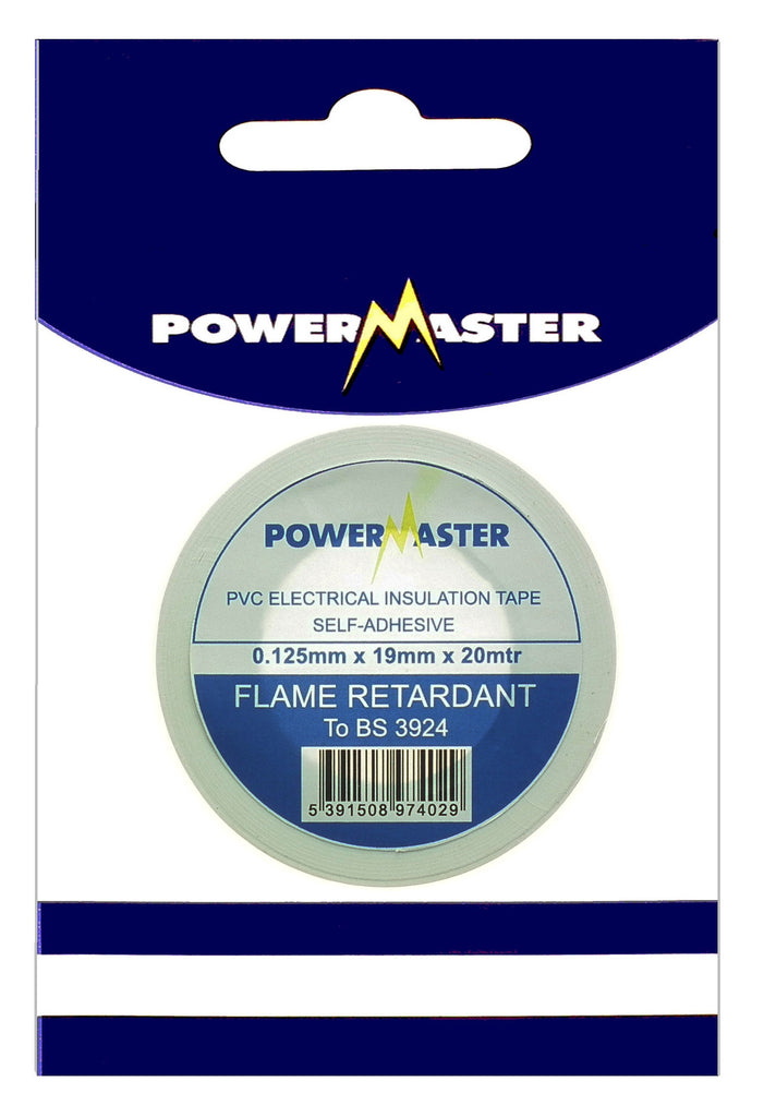 POWERMASTER 20MTR INSULATING TAPE WHITE - burkes_Hardware