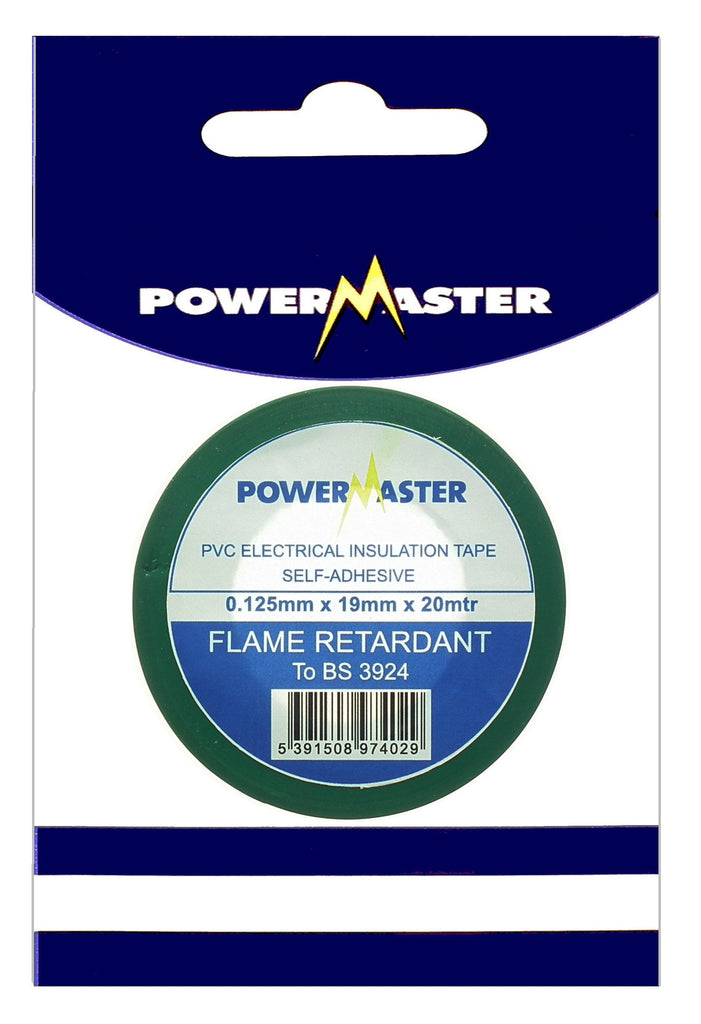 POWERMASTER 20MTR INSULATING TAPE GREEN - burkes_Hardware