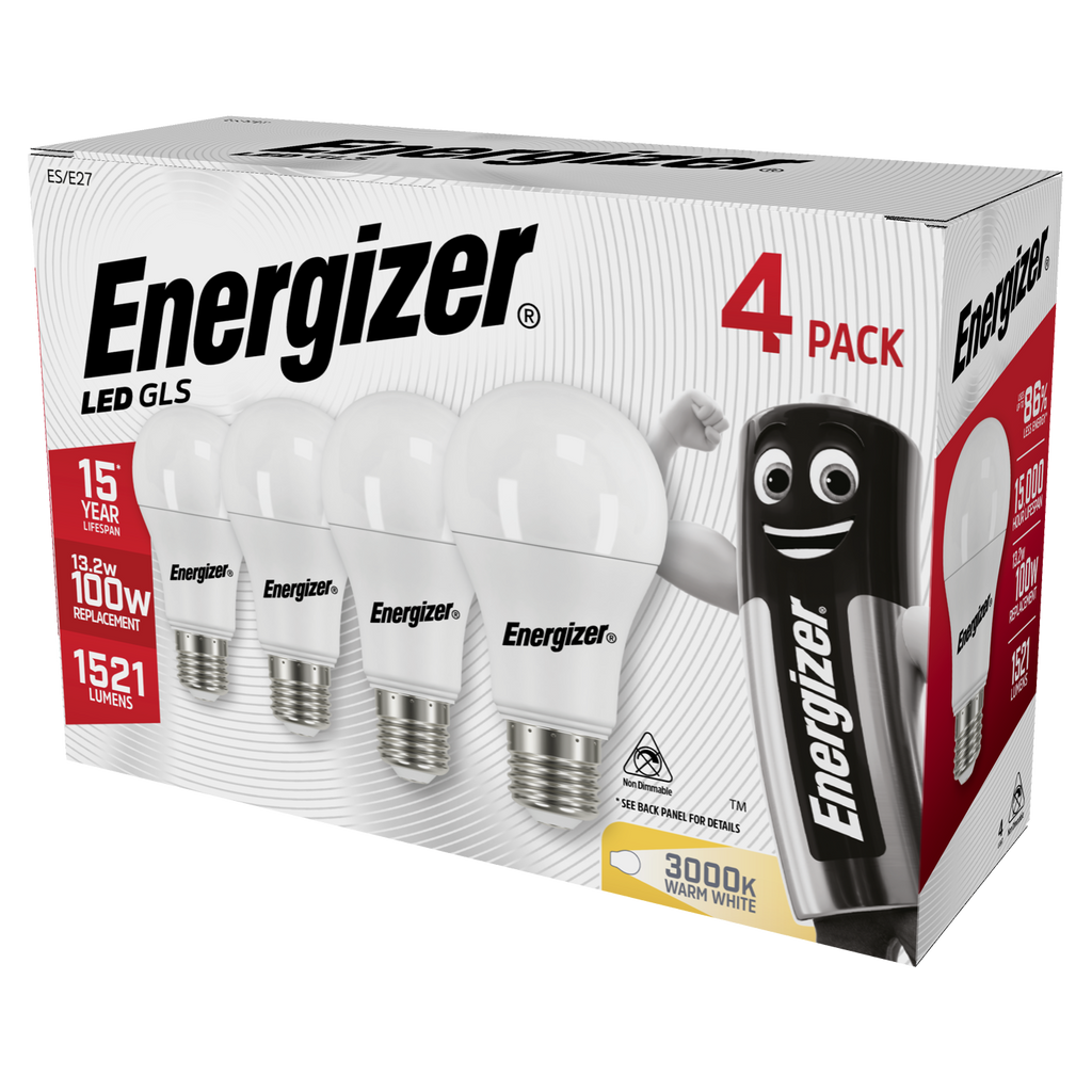 Energizer 4 Pack LED 15W 1500 Lumen ES GLS