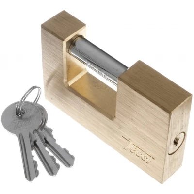 90mm Brass Rectangular Padlock - Burkes of Rathnew
