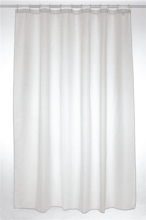 WHITE POLYESTER SHOWER CURTAIN 180X180 - burkes_Hardware