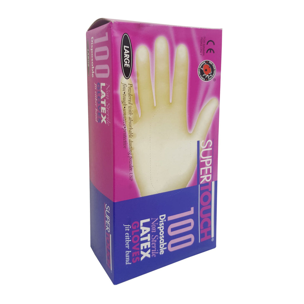 Latex Pre-Powdered Gloves Large - burkes_Hardware