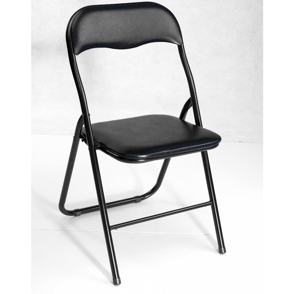 FOLDING PADDED CHAIR BLACK - burkes_Hardware