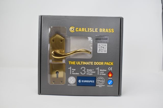 Ultimate Door Pack Grantham Lever On Plate Brass Doorpack - burkes_Hardware