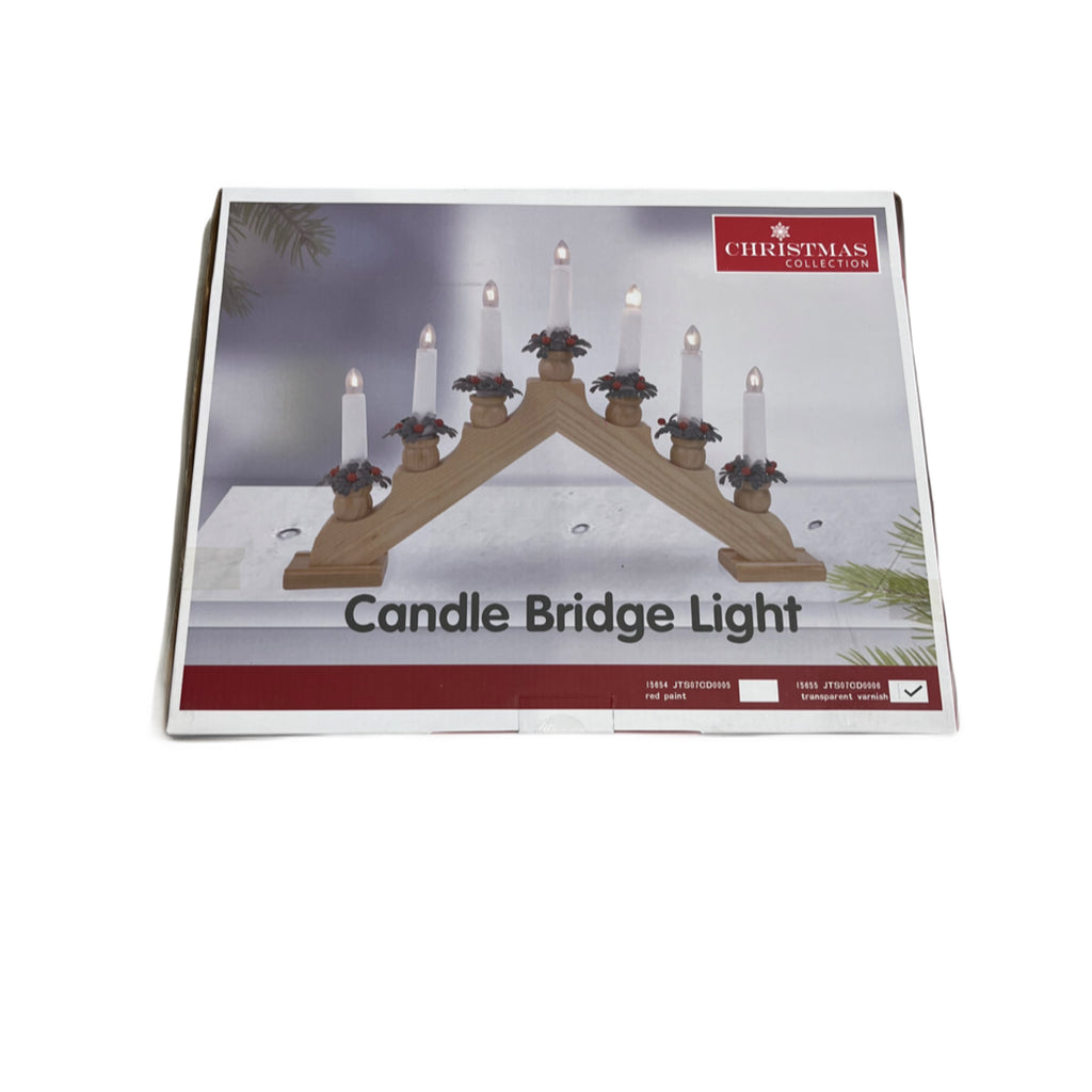 38cm Candle Bridge Wooden Battery Operated