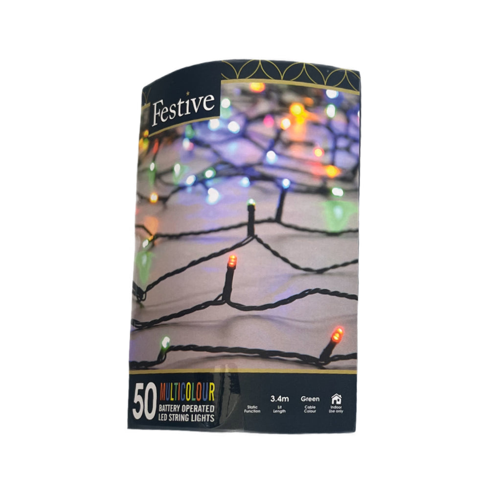 50 Battery Operated Indoor Lights Multi-Coloured