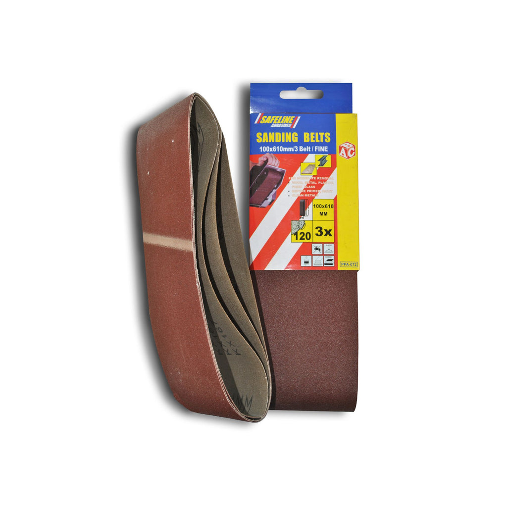 Safeline 75 X 457 Cloth Belts Fine - 3 Belts per Pack - burkes_Hardware