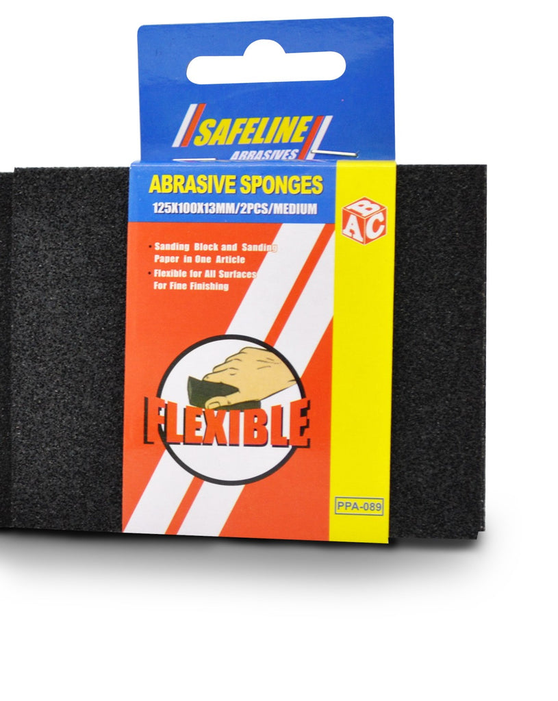 Safeline Low Density Sanding Sponges Medium 60/60 - 2 Sponges per Pack - burkes_Hardware