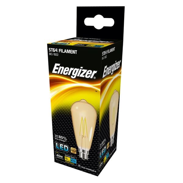 ENERGIZER 5W (40W) B22 LED GOLD FILAMENT CAGE - burkes_Hardware