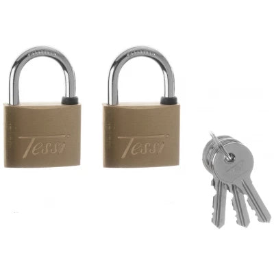 TESSI 2x40mm Brass Padlocks - burkes_Hardware