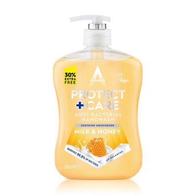 Astonish Protect & Care Liquid Handwash 600ml Milk & Honey - Burkes of Rathnew