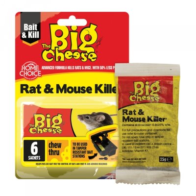 BIG CHEESE RAT & MOUSE GRAIN BAIT SACHET 6X25G - Burkes of Rathnew