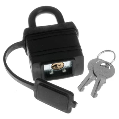 Black Plastic Covered Padlock 45mm - Burkes of Rathnew