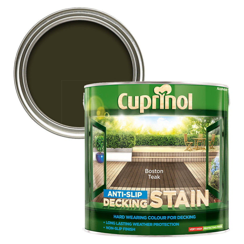 CUPRINOL ANTI - SLIP DECK/STAIN BOSTON TEAK 2.5L - Burkes of Rathnew