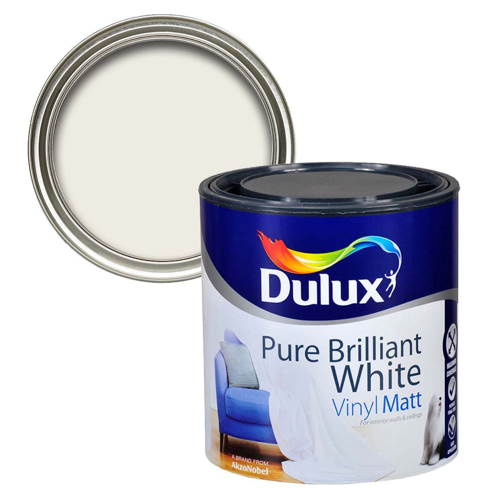 Dulux Vinyl Matt Pure Brilliant White 1L - Burkes of Rathnew