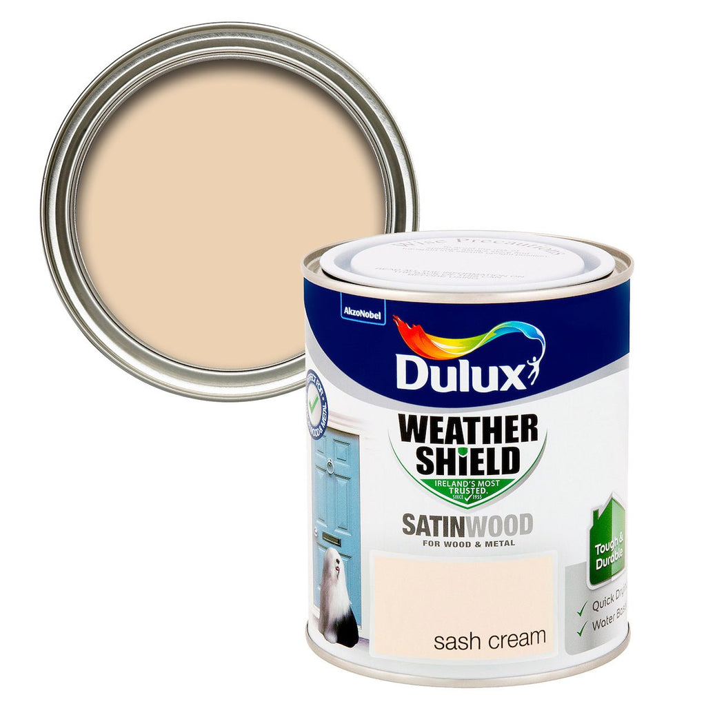 Dulux Weathersheild Exterior Satin Sash Cream 750ml - Burkes of Rathnew