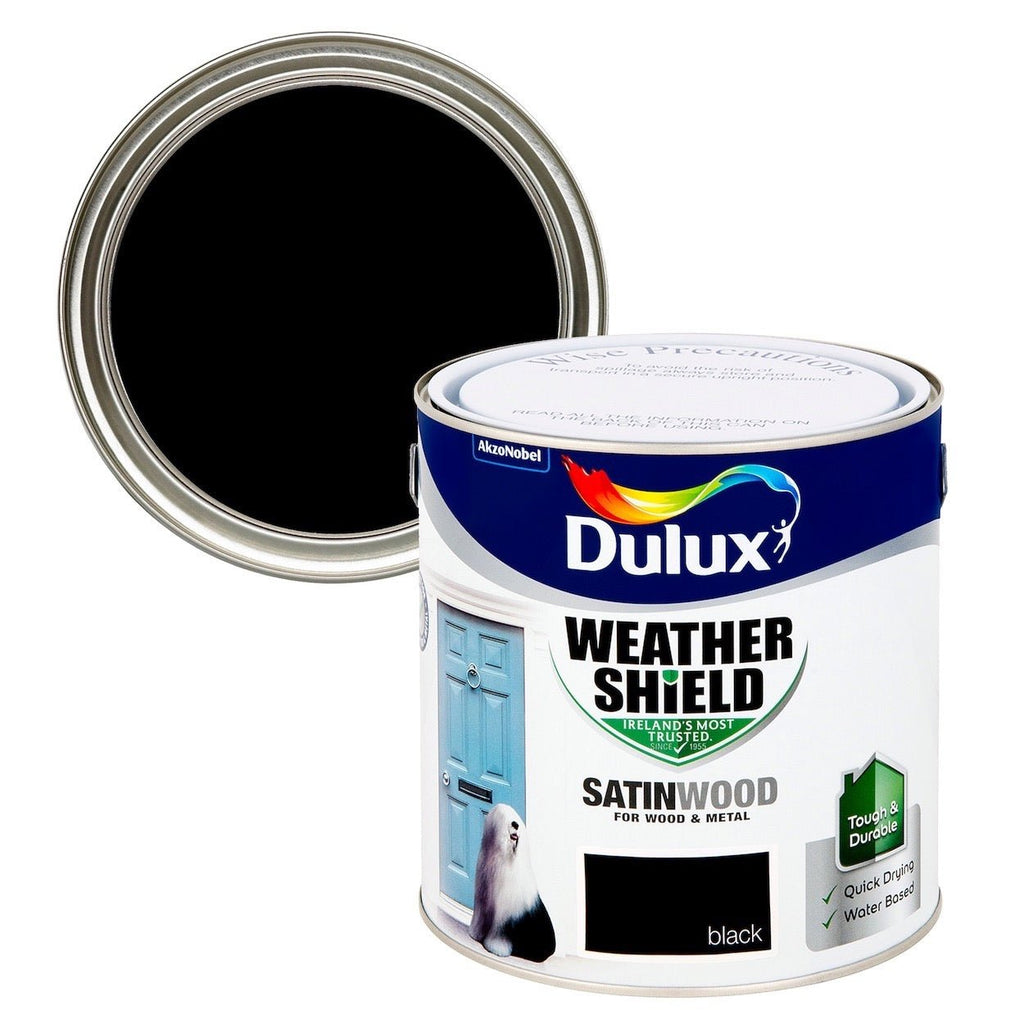 Dulux Weathershield Exterior Satin Black 2.5L - Burkes of Rathnew