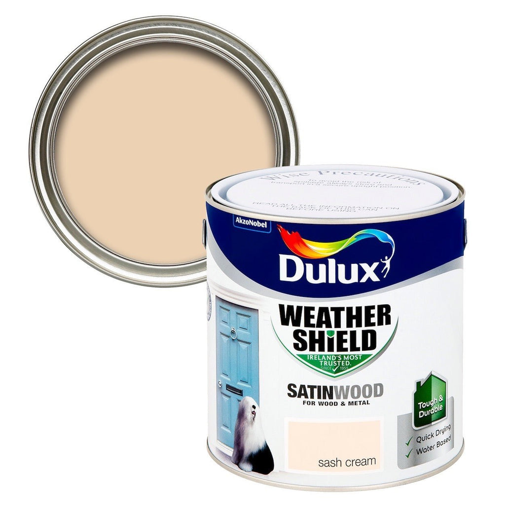 Dulux Weathershield Exterior Satin Sash Cream 2.5L - Burkes of Rathnew