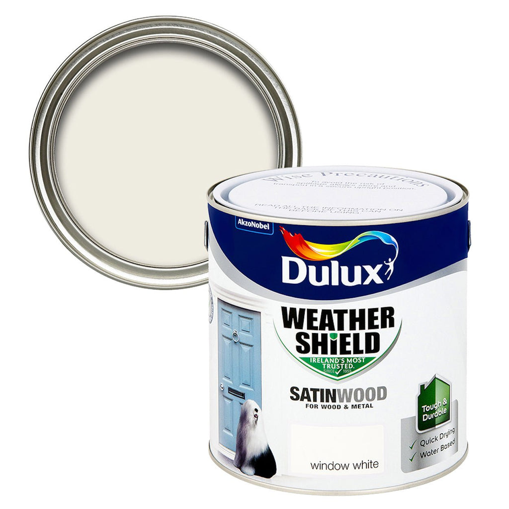 Dulux Weathershield Exterior Satin Window White 2.5L - Burkes of Rathnew