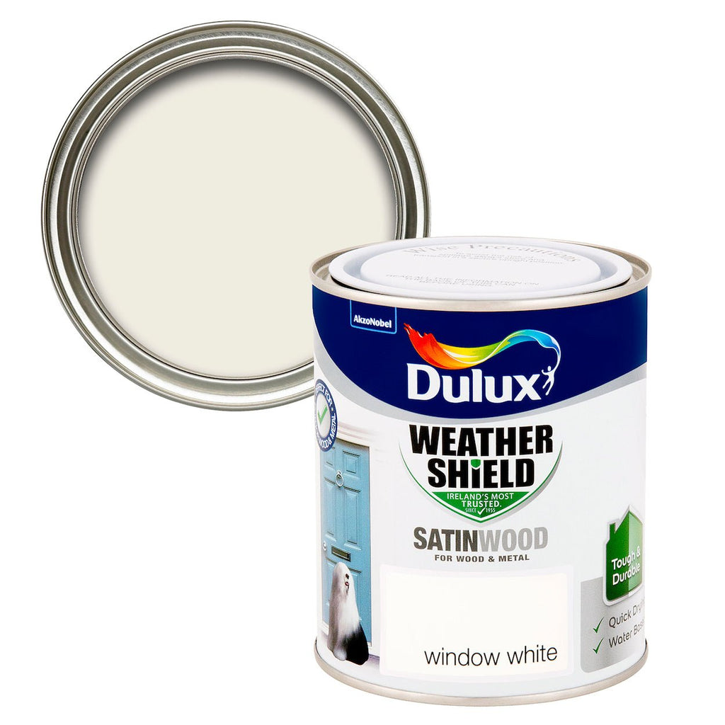 Dulux Weathershield Exterior Satin Window White 750ml - Burkes of Rathnew