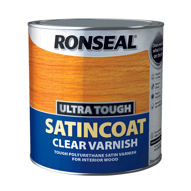 Ronseal Ultra Tough Varnish 2.5L Satin Coat - burkes_Hardware