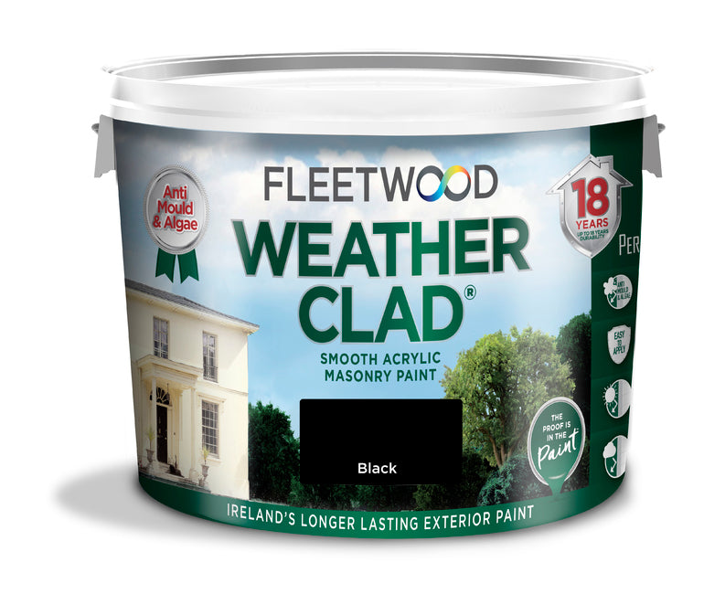 Fleetwood Weather Clad Black 10Ltr - burkes_Hardware