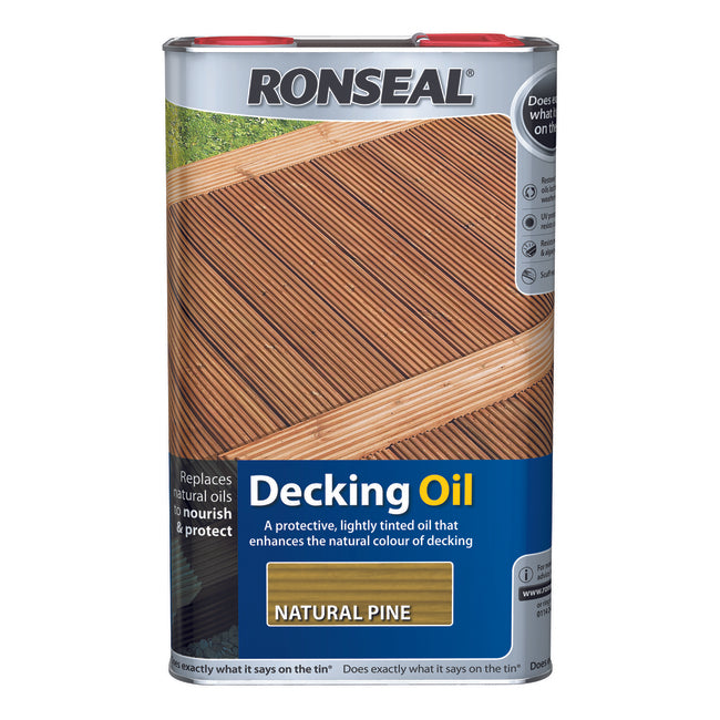 Ronseal Decking Oil 5L Natural Pine - burkes_Hardware