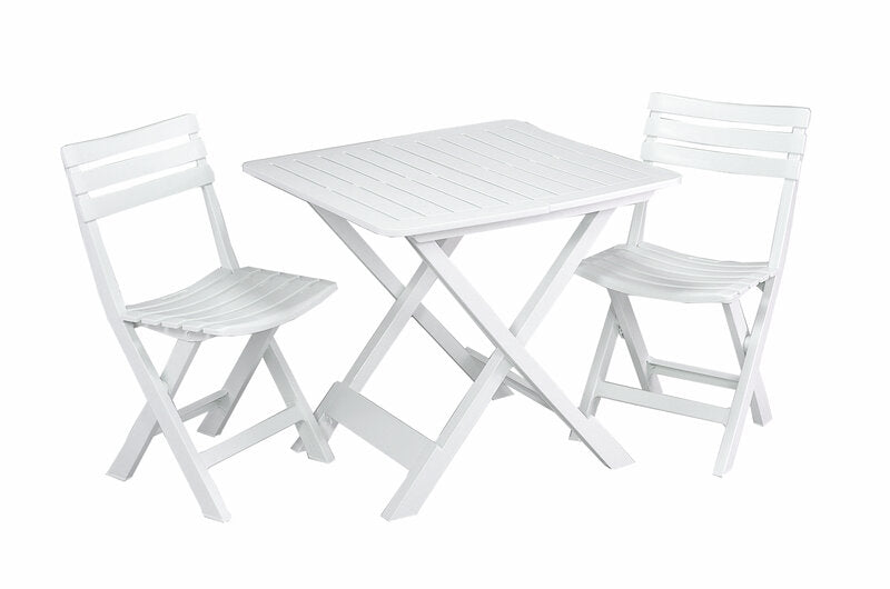 Foldable White Bistro Set - burkes_Hardware