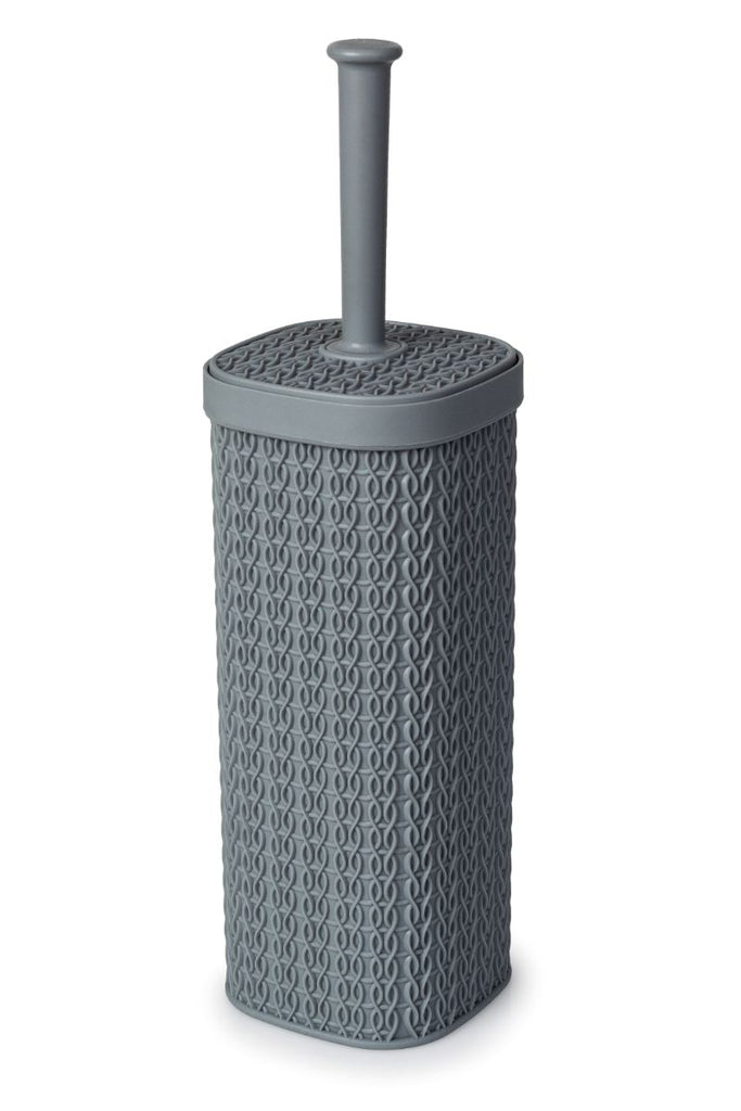 Grey Lace Design Toilet Brush and Holder - burkes_Hardware