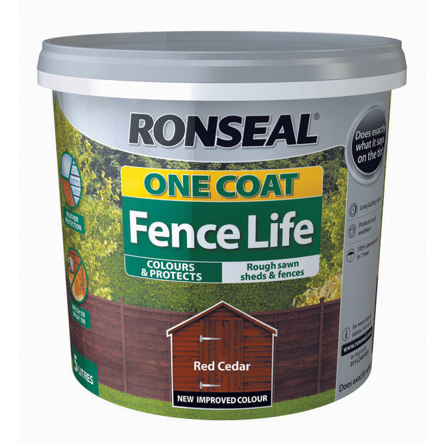 One Coat Fence Life 5L Red Cedar - burkes_Hardware